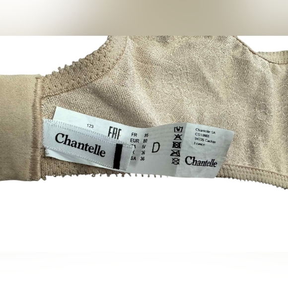Chantelle Bra Lace Nude Size 36D EUC Underwire - Picture 4 of 4